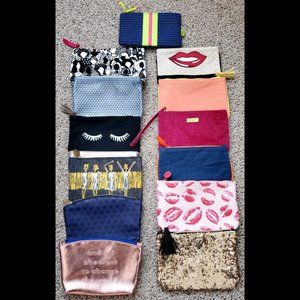 Lot of 13 Ipsy Makeup Glam Bags, No Contents